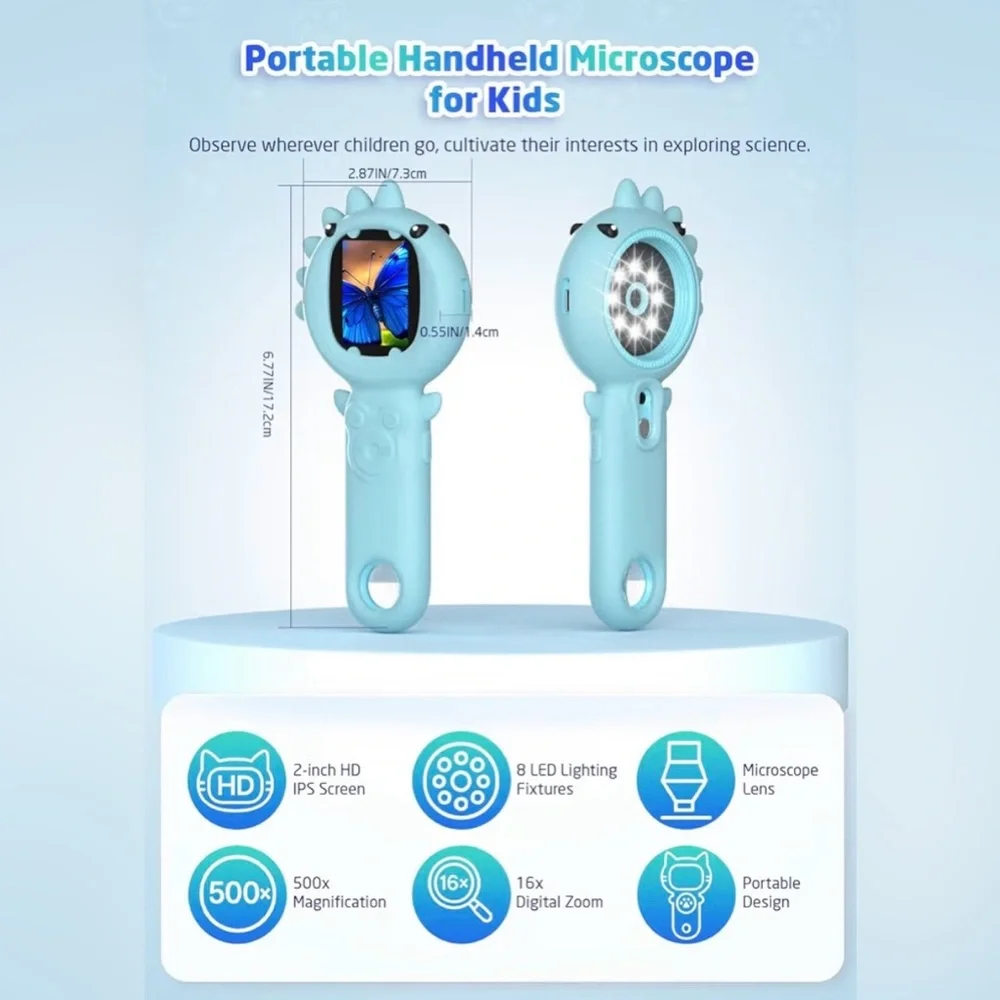 Blue Dinosaur Handheld Magnifier
